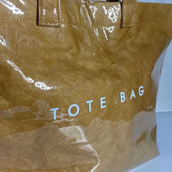 Vinyl Covered Paper Bag Stylish Tote Bag - Picture 2 of 11